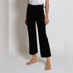 Askk NY Crop Wide Leg Denim In Black